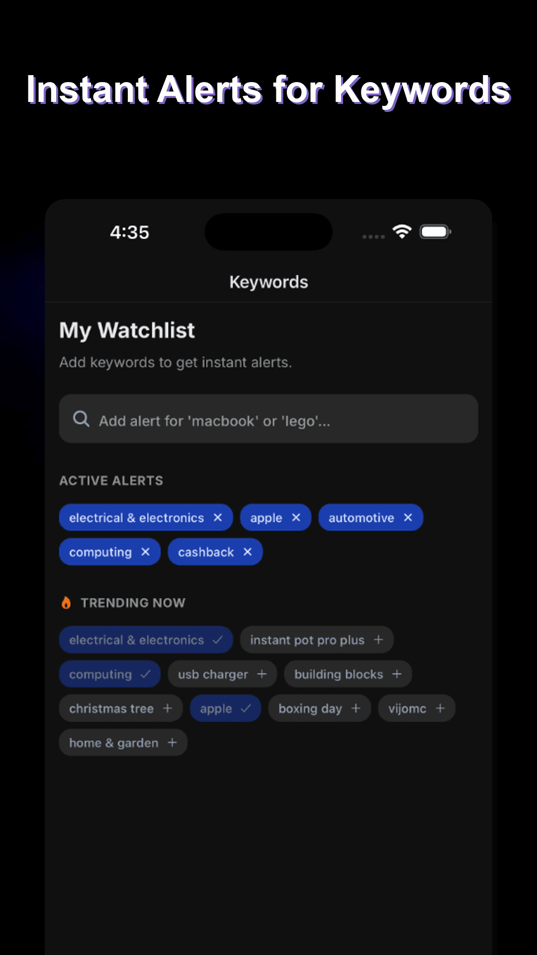 Smart Keywords Watchlist